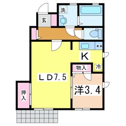 白山駅 徒歩15分 1階の物件間取画像